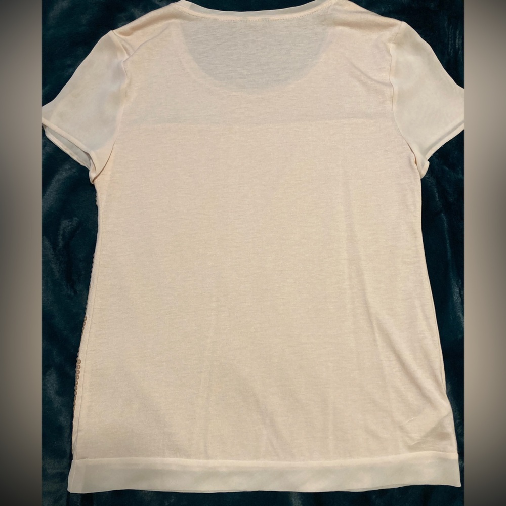 Ann Taylor Sequin Sparkle Chiffon Top - Picture 7 of 12